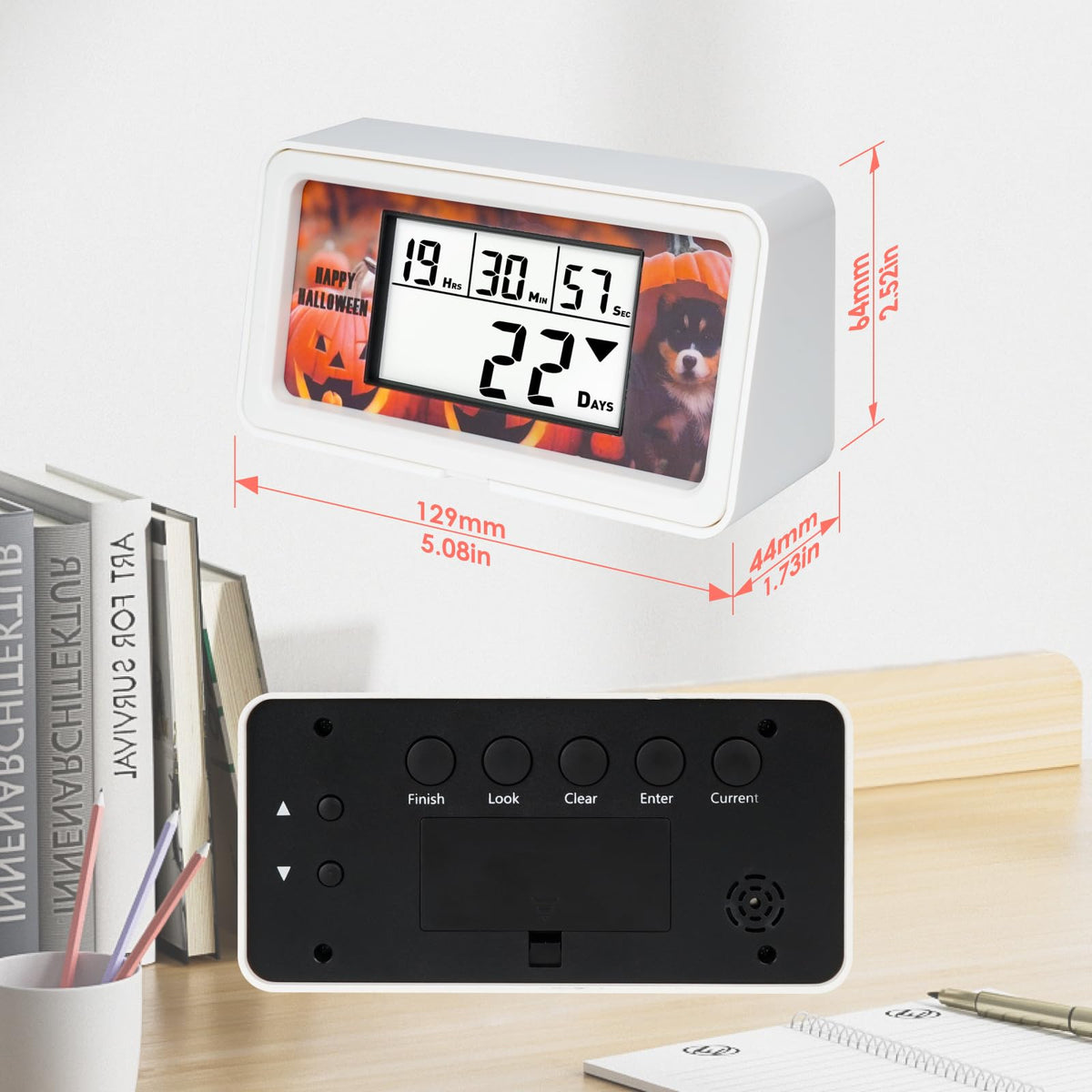 NInE-ROnG Backlight Digital 9,999 Days Countdown Timer Big LCD Display Count Down for Retirement Vacation Graduation Christmas Weddings Birthdays Children's Day Halloween and Other Scenes (WT-10)