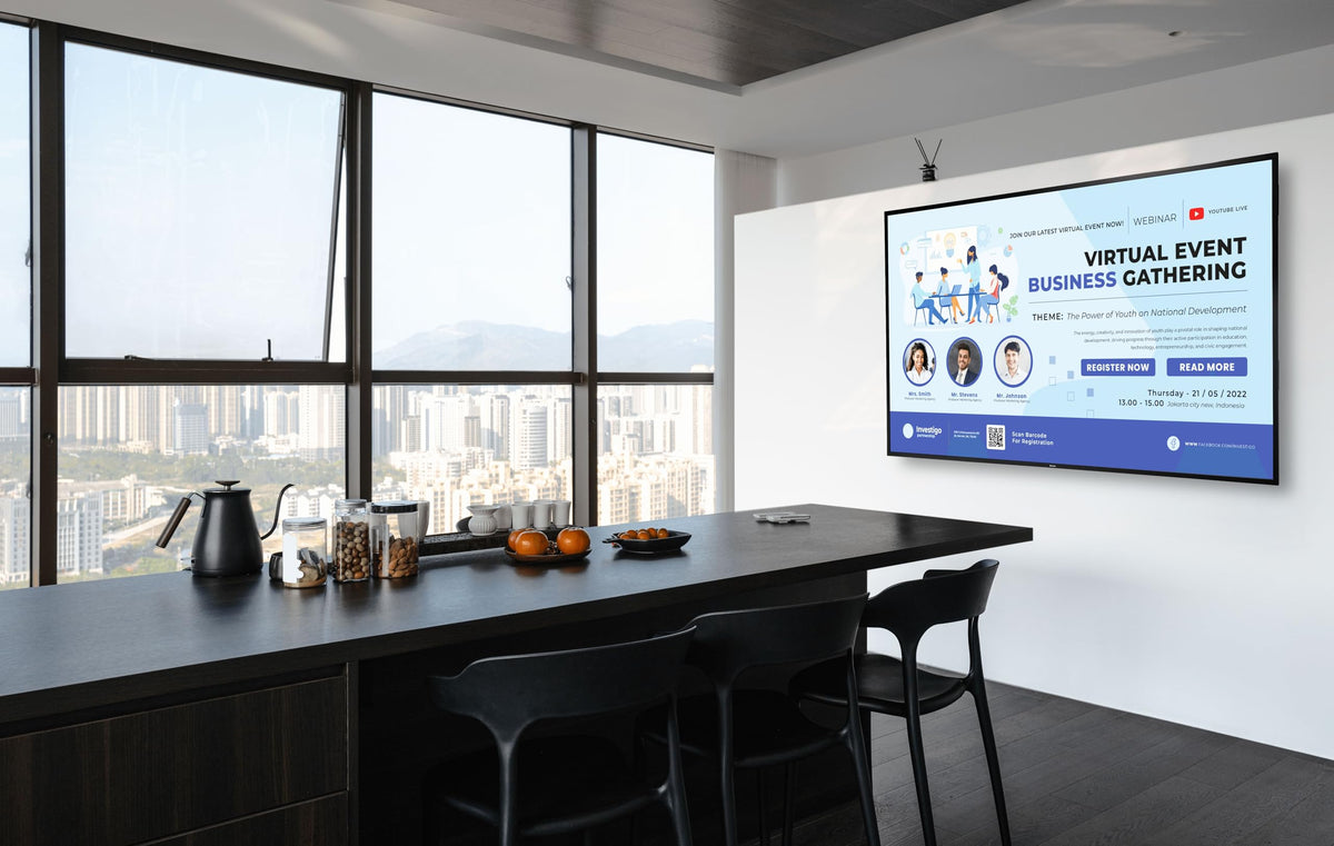 Promethean ActivPanelD 55" Commercial Digital Display, 4K UHD Non-Touch Digital Signage Screen for Announcements, Offices, Schools & Retail, Wall Mount Included, 3-Year Onsite Support