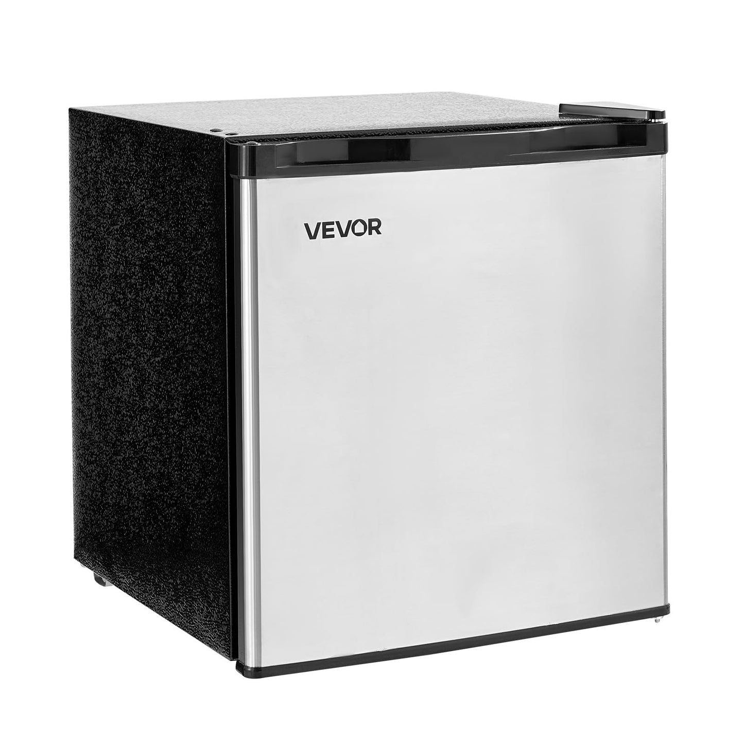 VEVOR Mini Fridge with Freezer, 1.6 Cu.Ft Compact Refrigerator, 7 Mode Adjustable Temperature, Energy Efficient Small Refrigerator, Reversible Door, Low Noise, for Bedroom, Office, Brushed Stainless