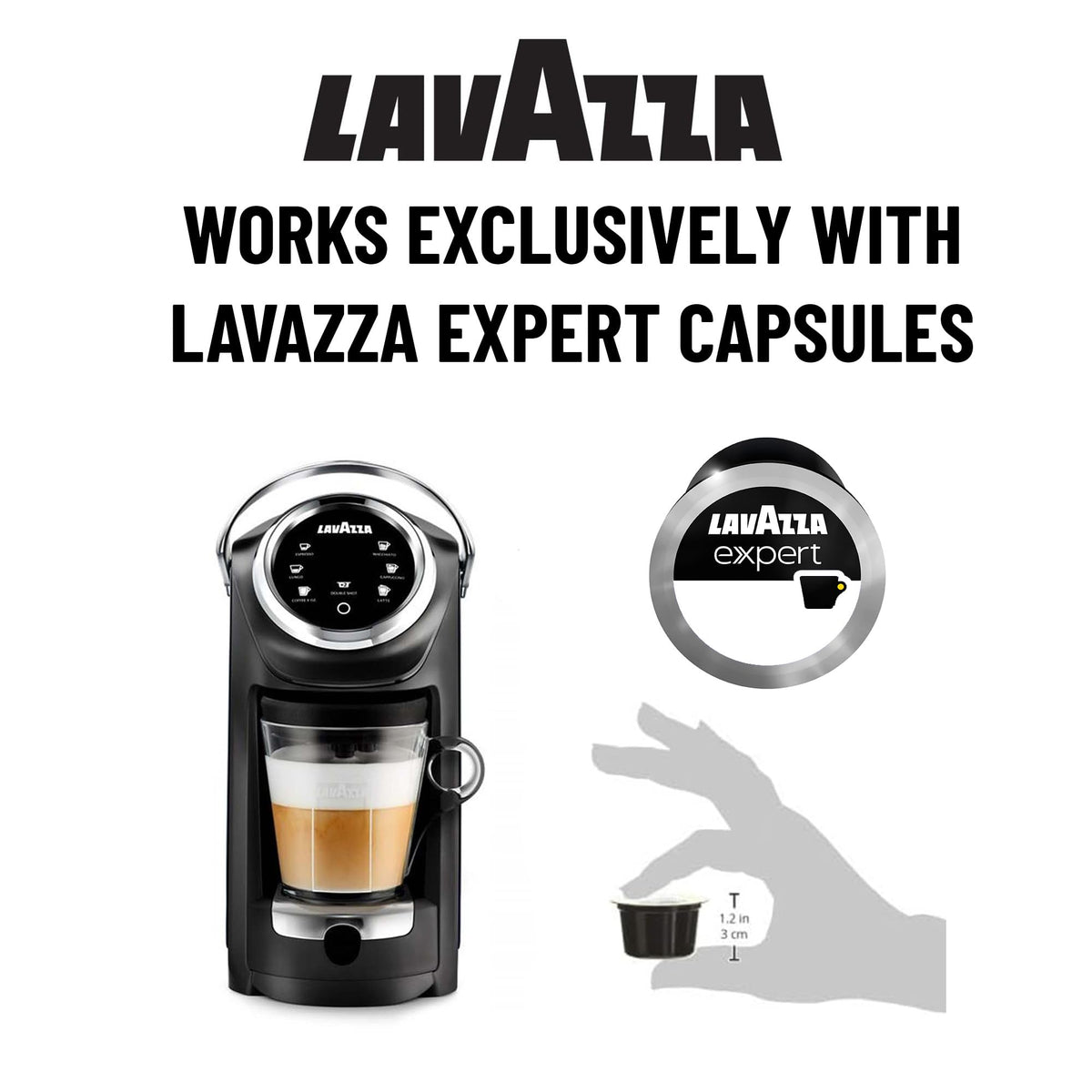 Lavazza Expert Coffee Classy Plus Single Serve ALL-IN-ONE Espresso & Coffee Brewer Machine - (Includes Built-in Milk Vessel/Frother)