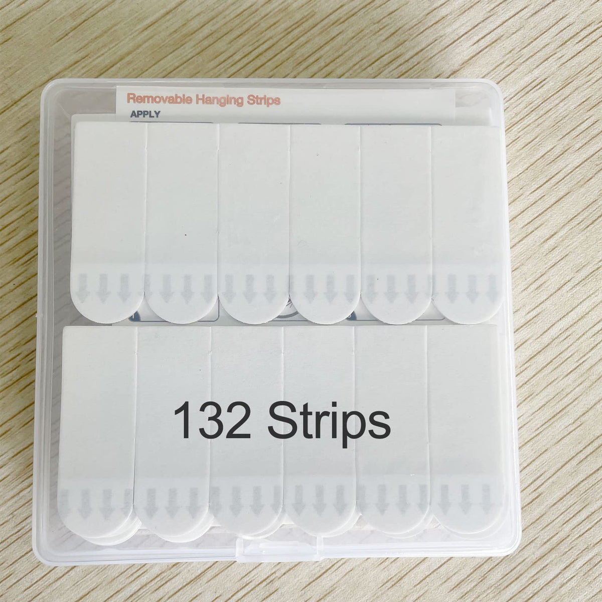 132 Pack Small Replacement Adhesive Strips Refill, Poster Strips, Damage-Free Hanging Strips for Wall Hooks, No Tools Removable Sticky Strips for Home, Office, and Dorm Decor, White Adhesive