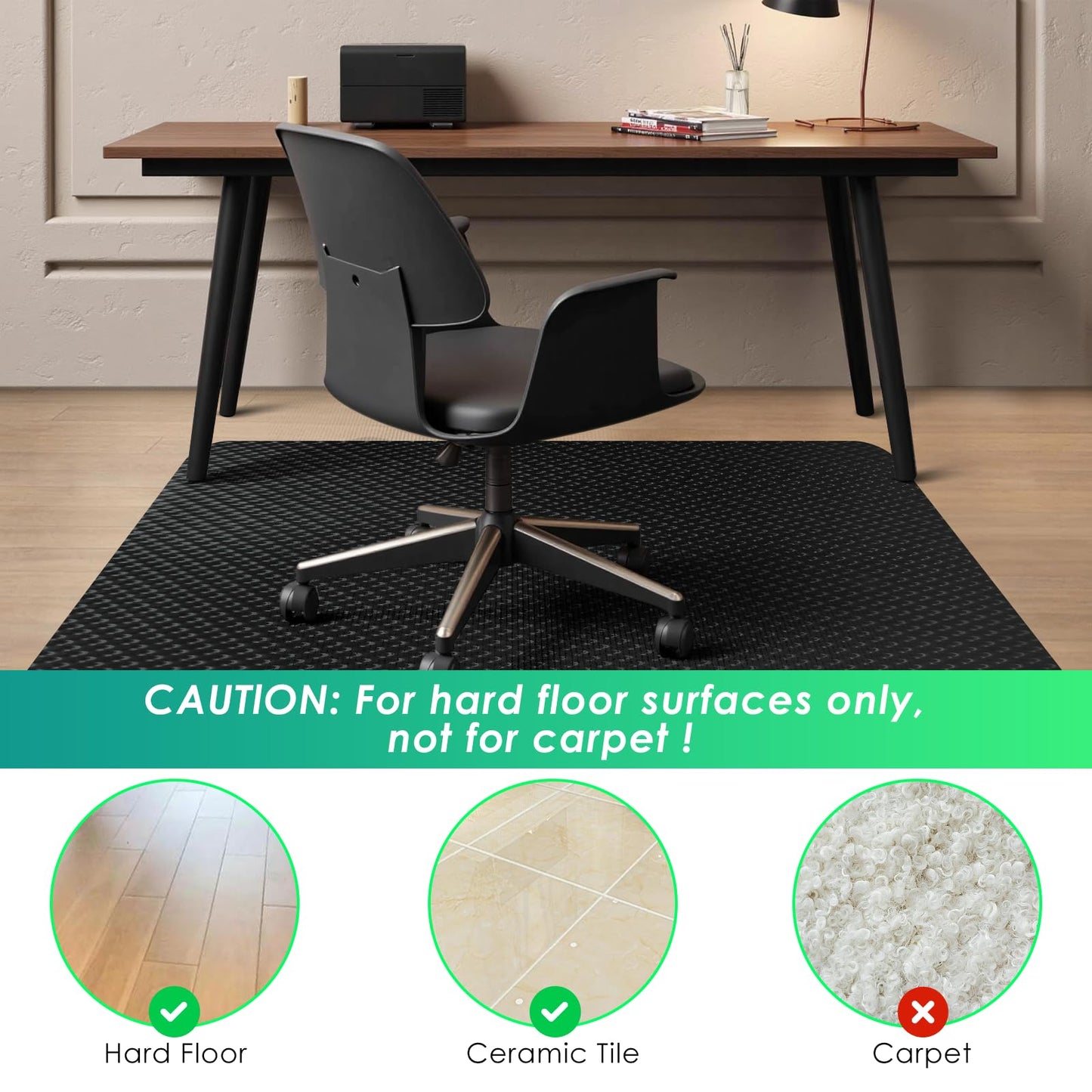 Vicwe Gaming Chair Mat for Hard Floor,36" x 55" Computer Chair Mat for Tile Floor,Anti-Slip Hard Floor Protector Rolling Chair for Office Home