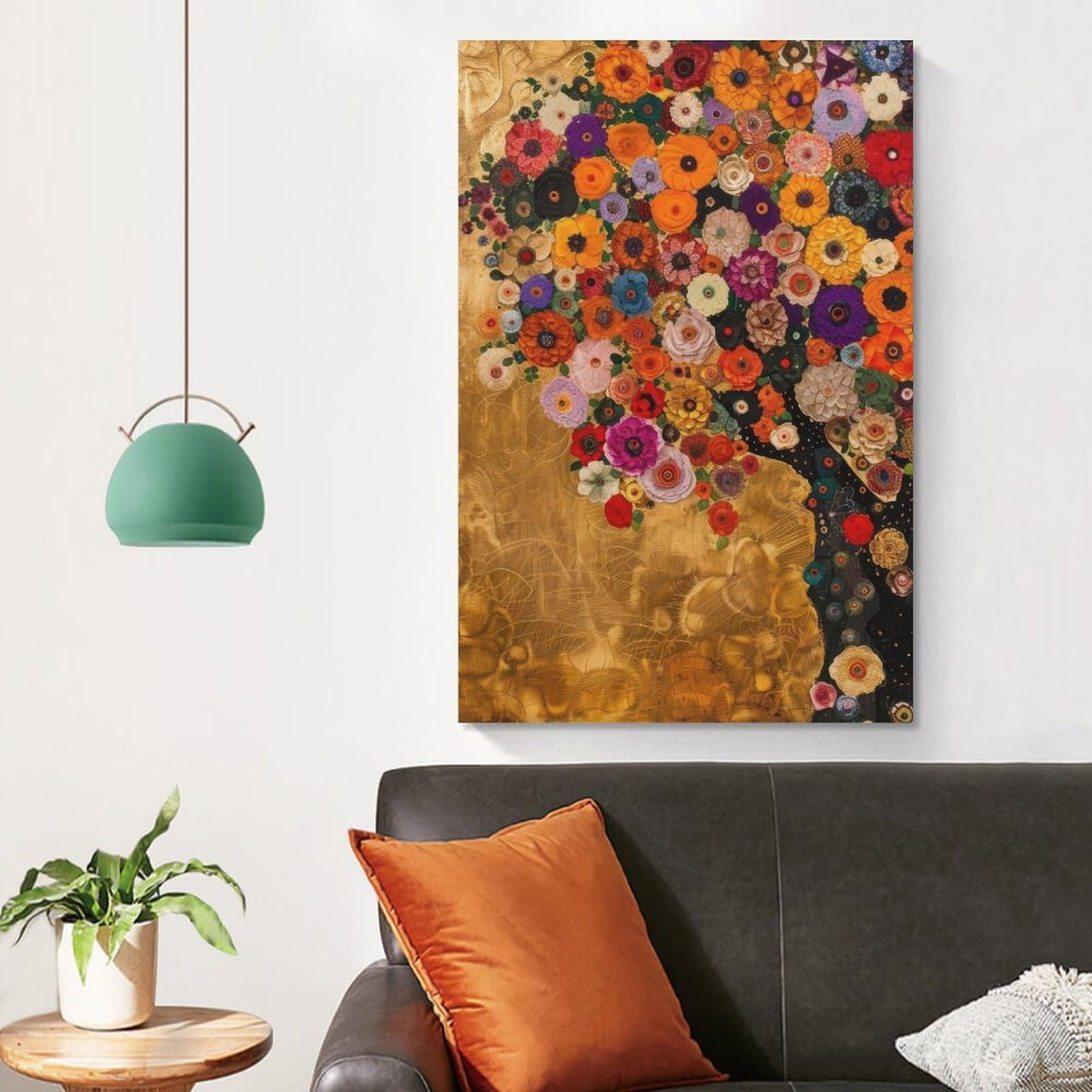 Gustav Klimt Tree of Life Flowers Canvas Printing Wall Art Prints Wall Decor Posters Floral Abstract Golden Bohemian Scandinavian Home Living Room Bedroom Office Gallery Gift 12x18inch(30x45cm)