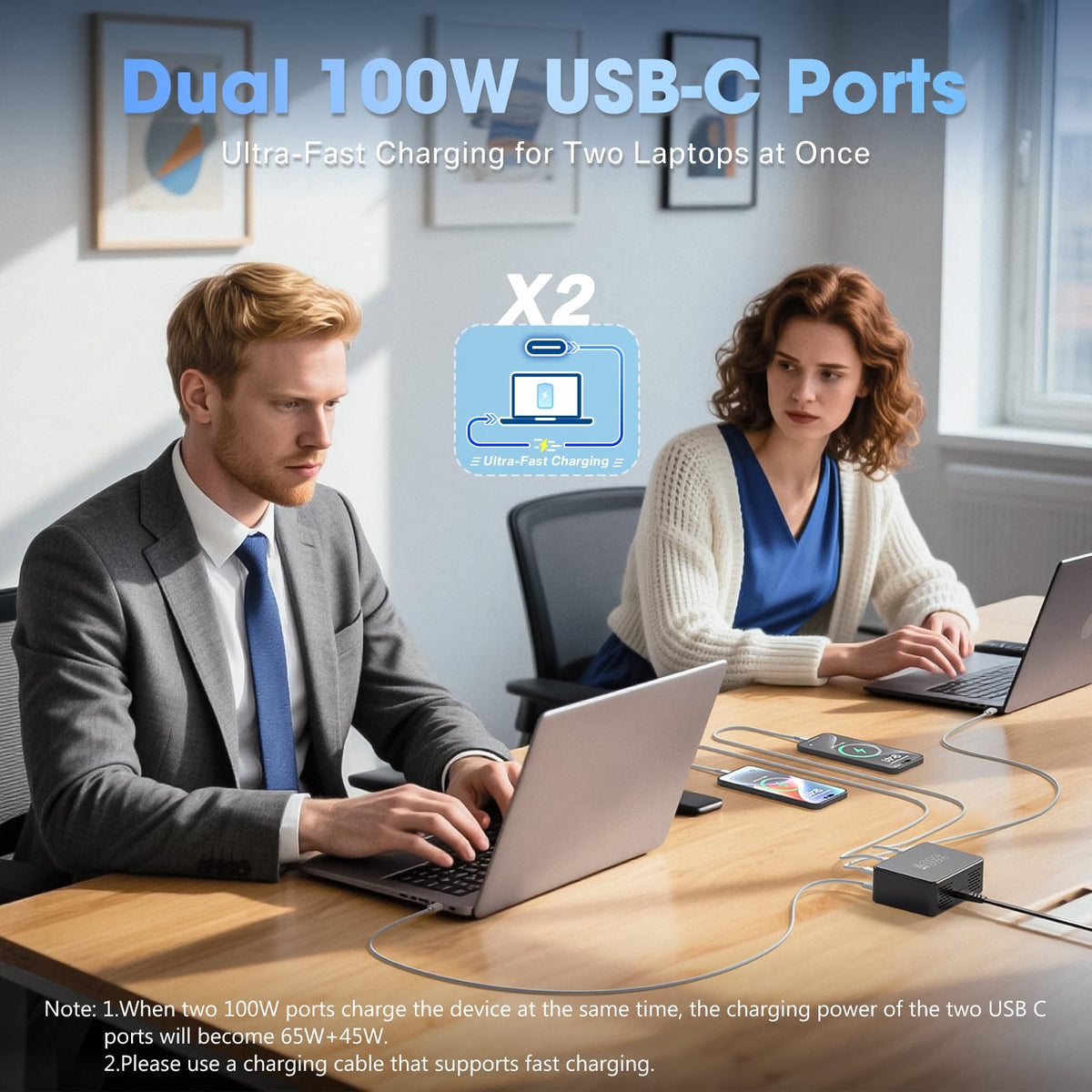 330W 10-Port USB C Charging Station, PD 100W 65W 45W 30W 20W Laptop & Phone Desktop Fast Charger Hub, Compatible with MacBook Pro/Air, iPhone 17/16/15/Pro, iPads, Galaxy