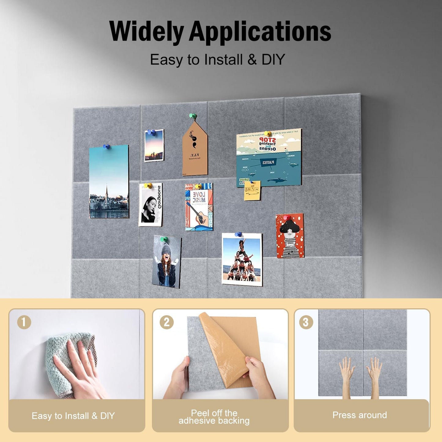 12Pack Acoustic wall Panels Panels 0.4" x 12" x 12" Soundproof Wall Panels Noise High Density Sound Dampening Panels Panels for Home Office Recoding Studio with self Adhesive Acoustic Panels.