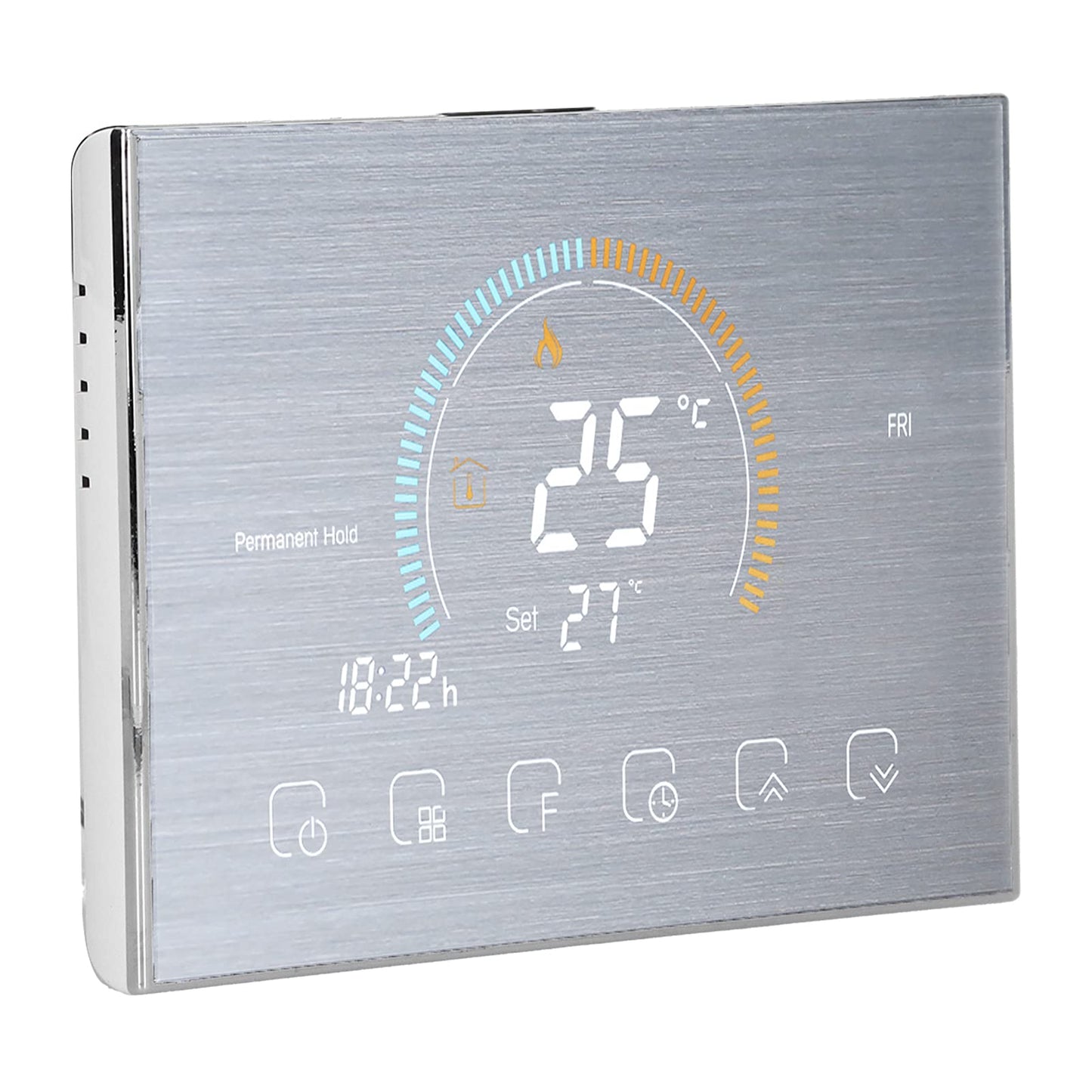 Home Thermostat, 4.8In Large Color Backlight Smart Thermostat for Office for Villa