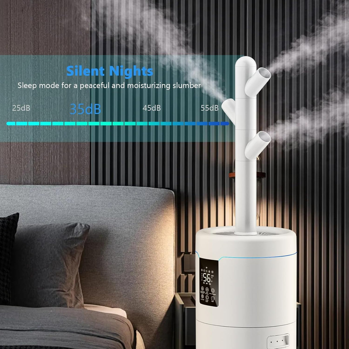 17L/4.5Gal Large Humidifiers for Bedroom 2000 sq ft, Quiet Humidifiers for Large Room, Floor Humidifier with 4 Mist Mode & Extension Tube for Home Whole House School Office Commercial Plants