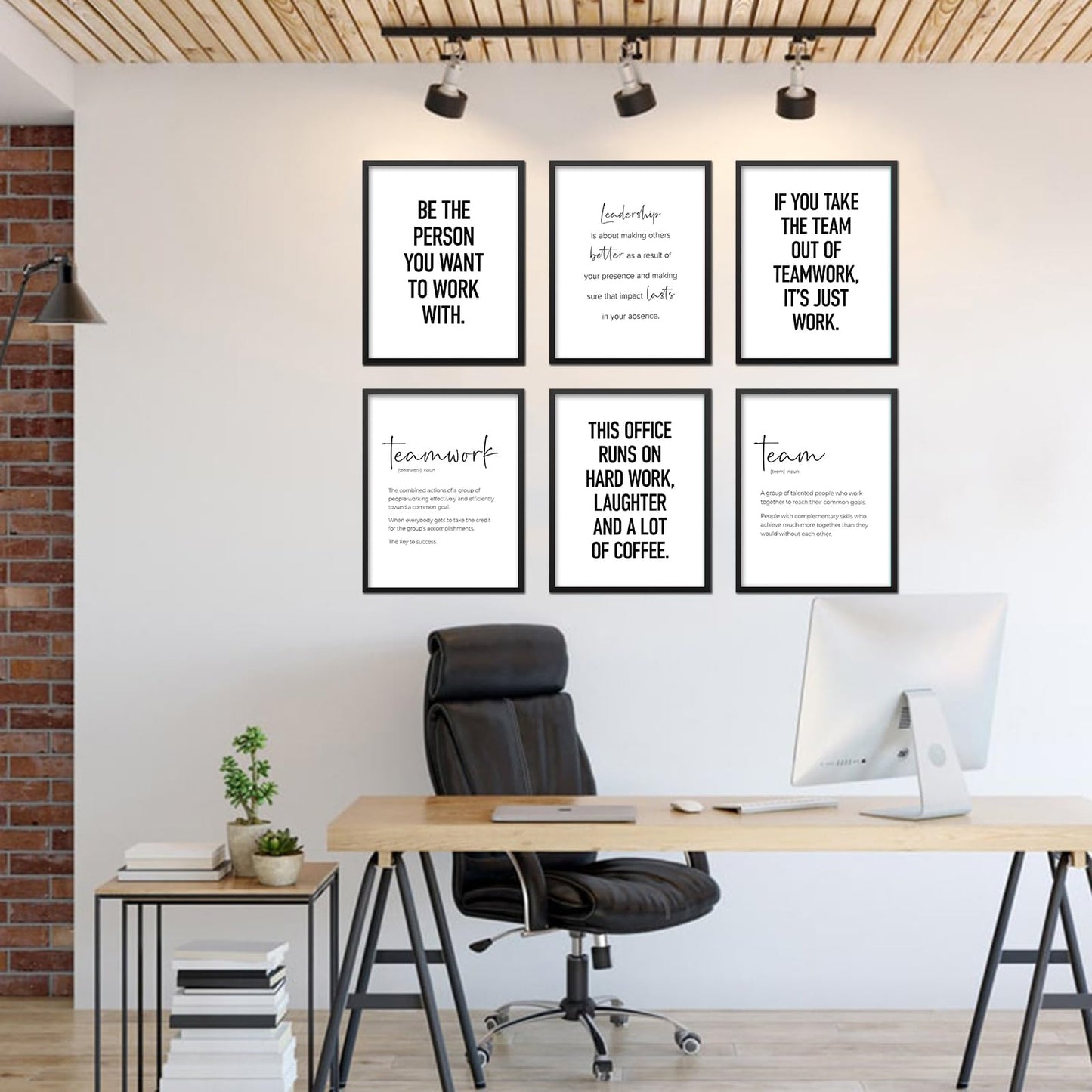 Modern Office Wall Art Motivational Posters Set of 6 Office Decor for Women Funny Team Posters Teamwork Inspirational Wall Art Positive Modern Decor Poster Canvas Print Unframed