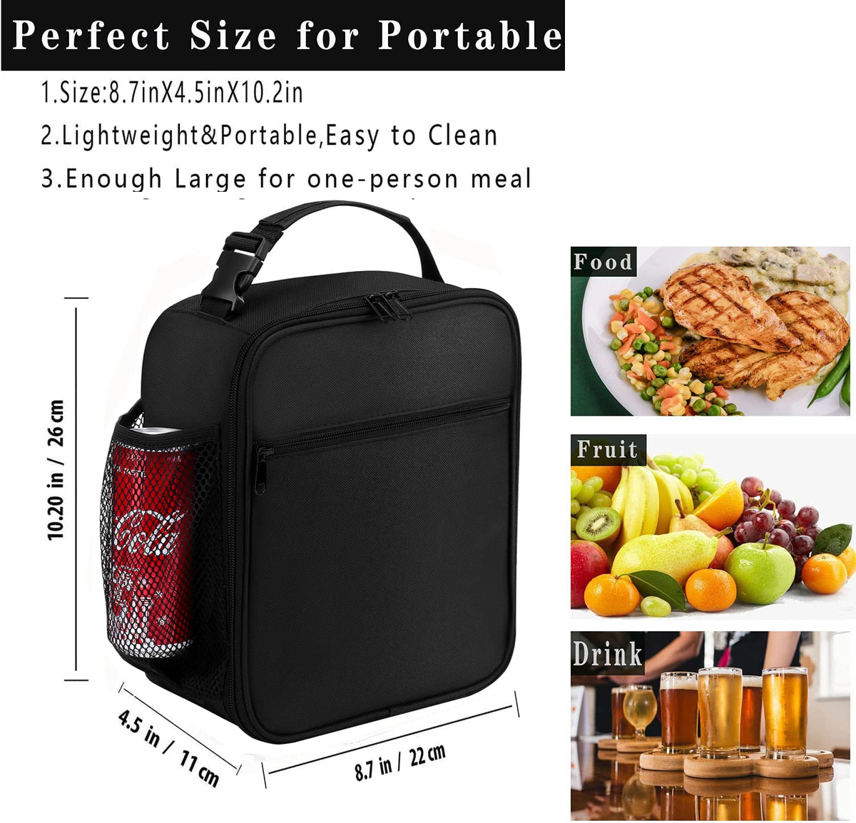ZM-YOUTOO Lunch Box for Men - Reusable Lunch Bag Men Adult Women- Insulated Small LunchBox