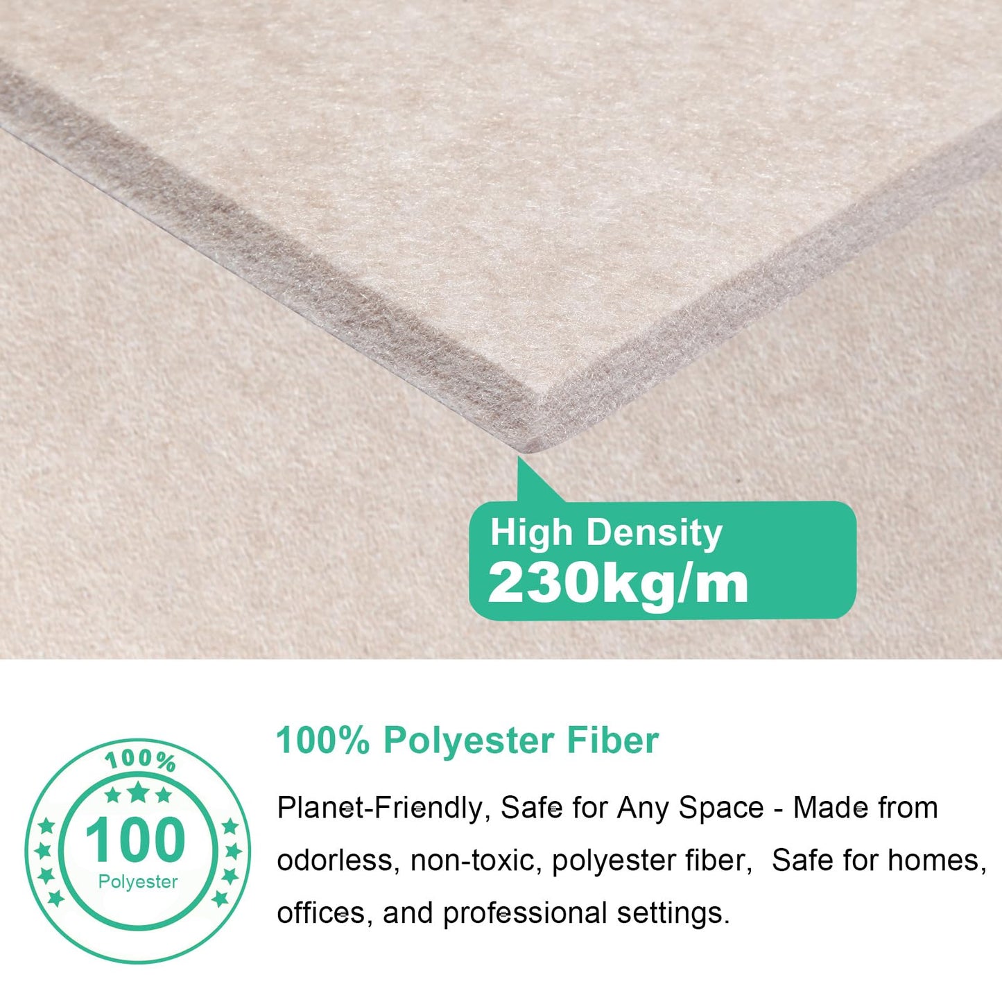 Durbles Acoustic Wall Panels - Noise Cancelling Tiles for Home Studio & Office - Quality Sound Proofing - Sound Proof Foam Panels for Walls - Easy to Install Insulation Tiles - 12 Pack (Beige)
