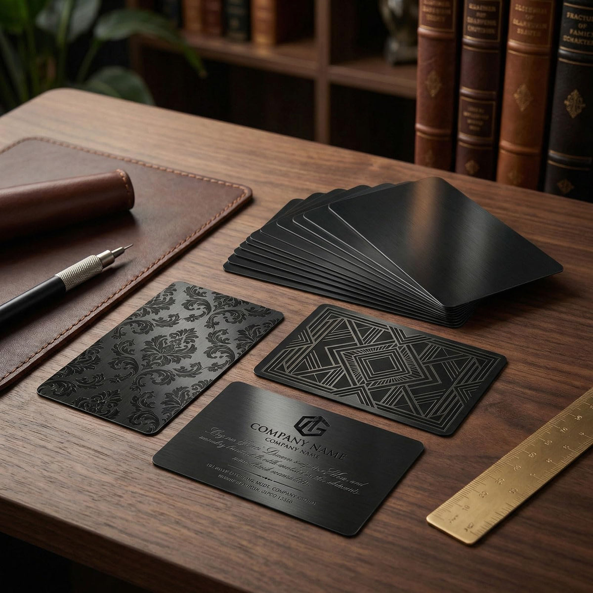 50PCS Metal Business Cards Blanks,0.45mm Thick 3.4x2.1 Inch Aluminum Black Business Cards Blank,Multipurpose Cards Blanks for House Office Customer DIY Gift