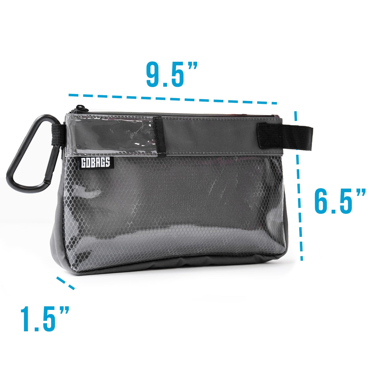 GOBAGS Production Zipper Bags - Electronics & Camera Accessories Bag - Cable organizer, Gear Accessory Pouch, Travel Camera Essentials (Small, Gray, 2 pack)