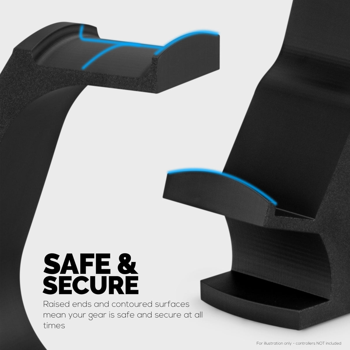 BRAINWAVZ The Gravitas - Headphone Stand & Game Controller Holder for Desk - Universal Design for All Types of Headsets & Gamepads (Black)