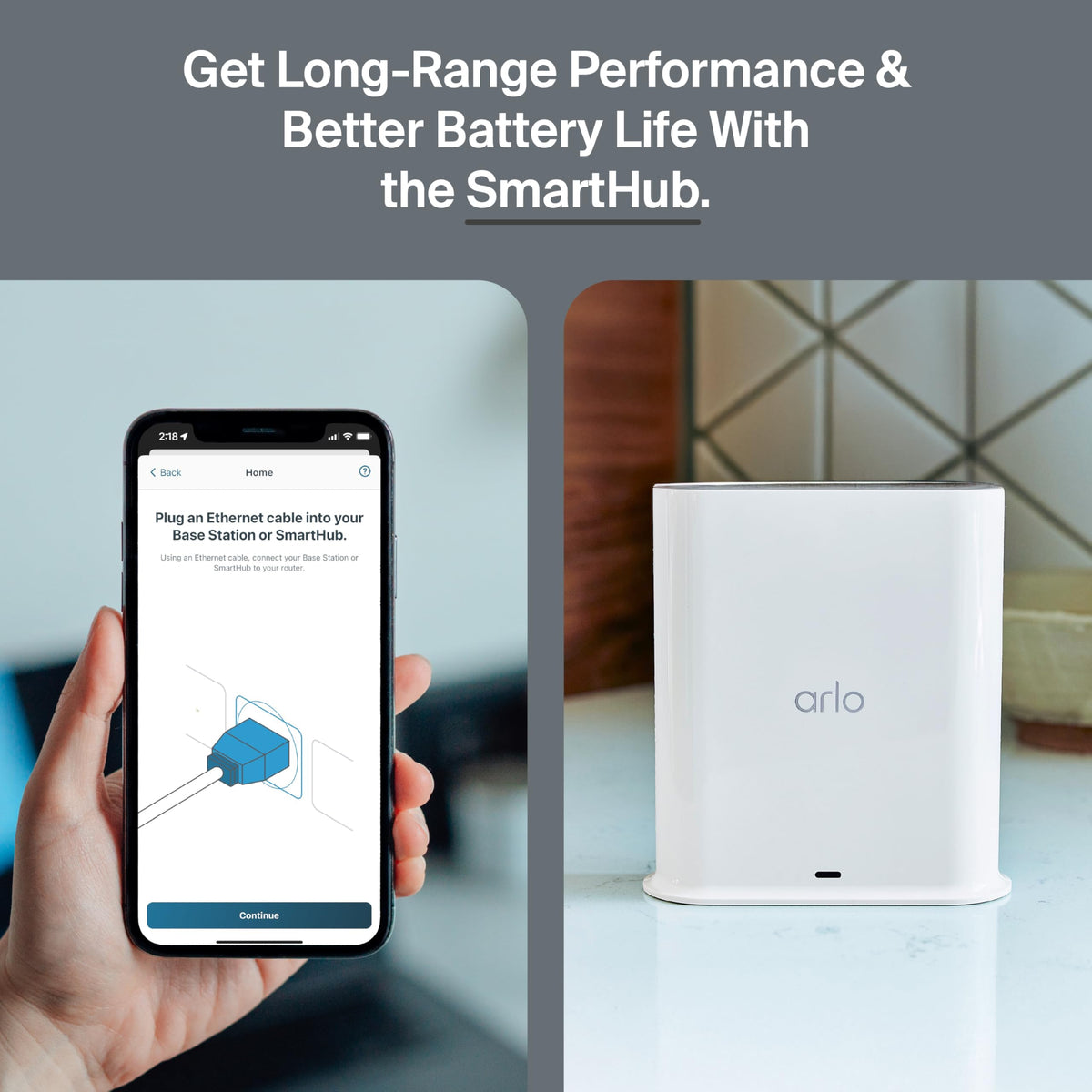 Arlo Ultra Security Camera 4K HDR (3rd Gen, 2025 Release) + SmartHub, Battery Power, Emergency Response, AI Event Captions, 1-Month Trial of Secure Plan, 180° Field of View, 2 Cam, White