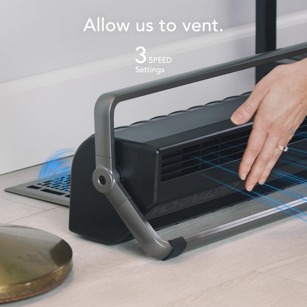 Vornado BXR Horizontal and Tower Fan, Multi-Position and Multidirectional High Velocity Fan, Pivoting Carry Handles, 20 Inch, Directs Cool Air Upward, Powerful Cooling, 3 Speed Settings, Black