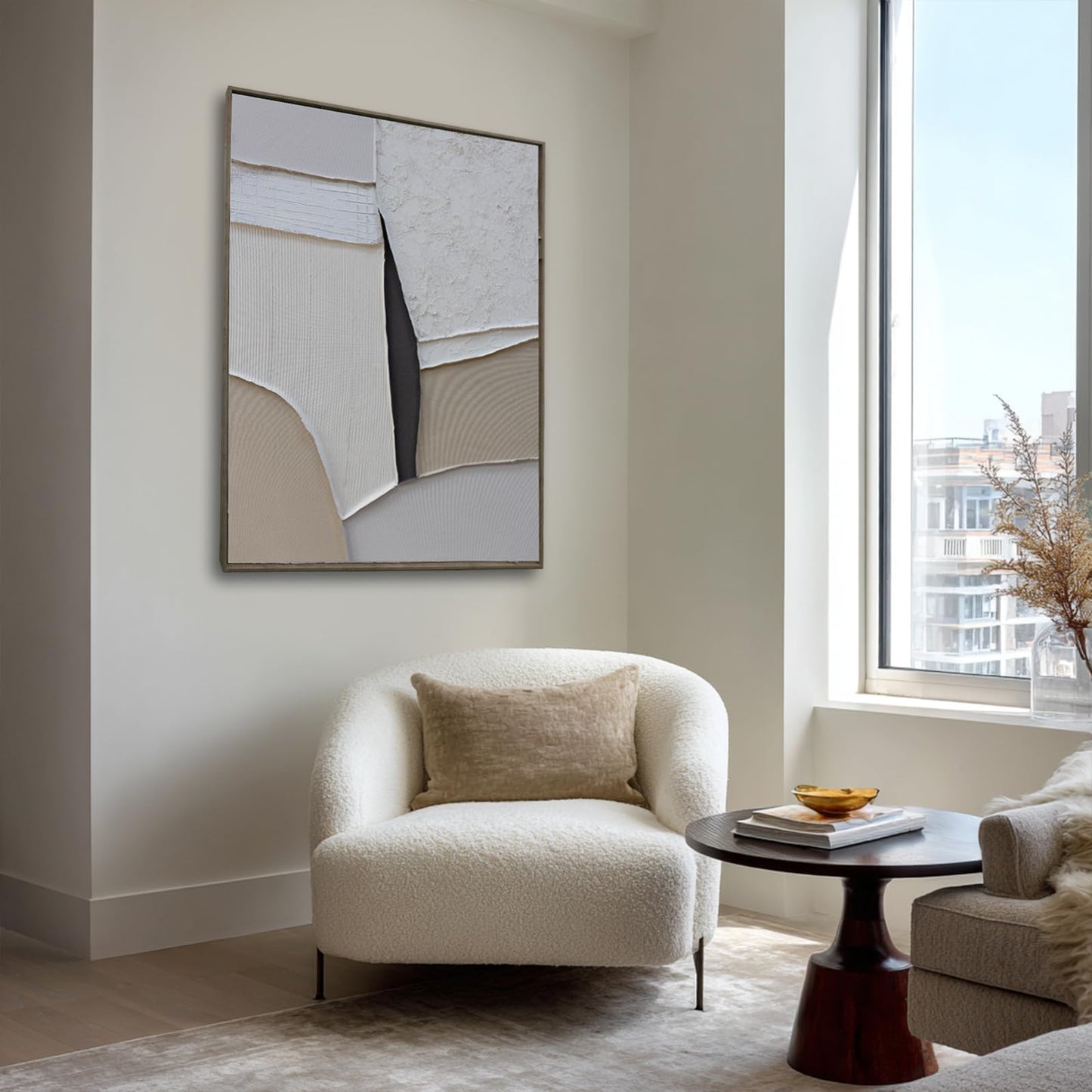 LEVERUP Modern Wall Decorations Abstract Wall Art Canvas Grey Painting Posters for Dining Room Living Room Office 32×40 Inchs Ready To Hang