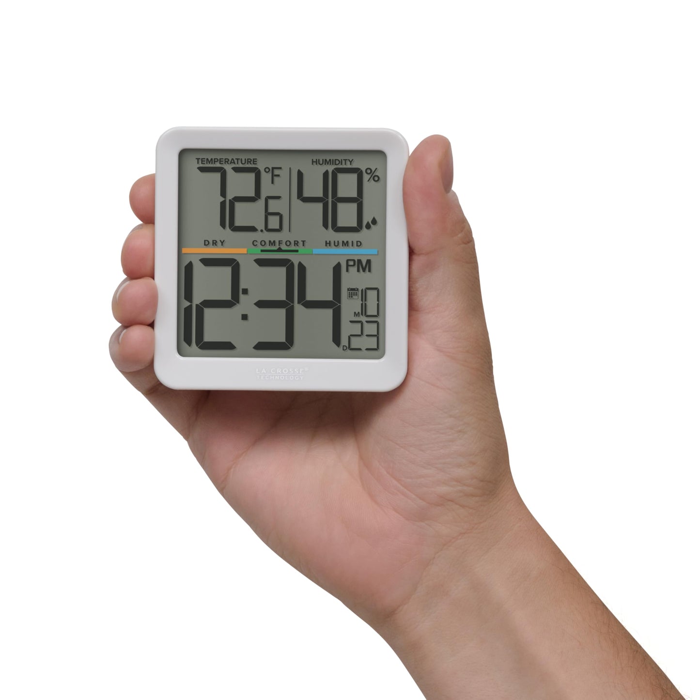 La Crosse Technology 302-1408-TBP Indoor Comfort Meter with Time & Date