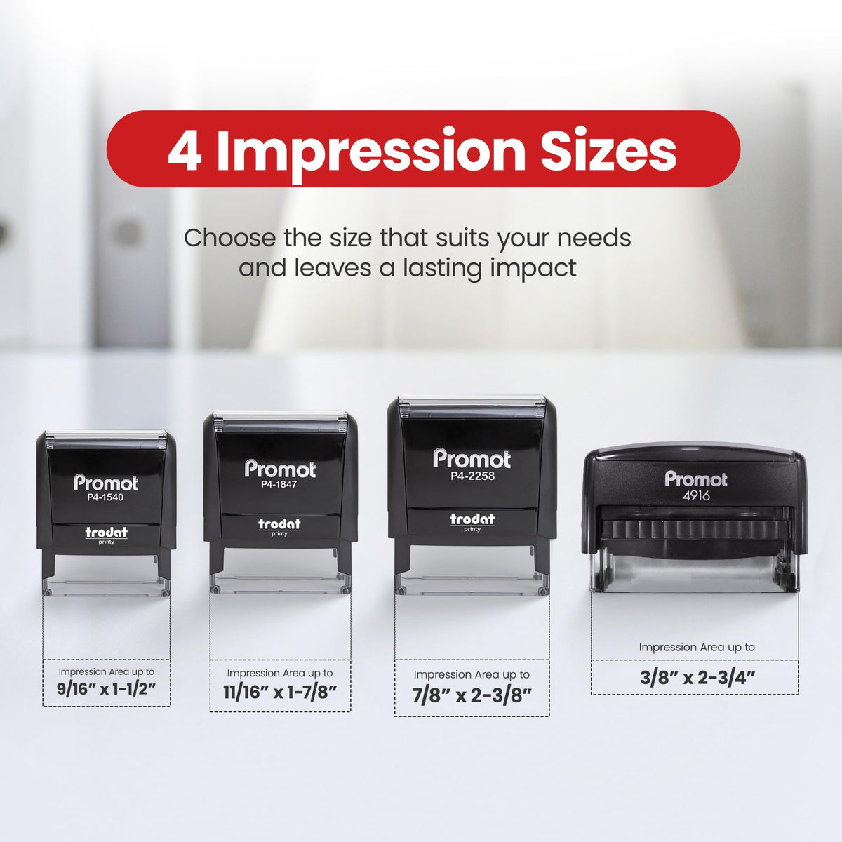 Promot Self Inking 1 Line Custom Stamp - Personalized Name Stamp for Office, Teacher, Address & Business Label Stamp - Choose Font, Ink Color, Pad, for Personal & Professional Use - Small