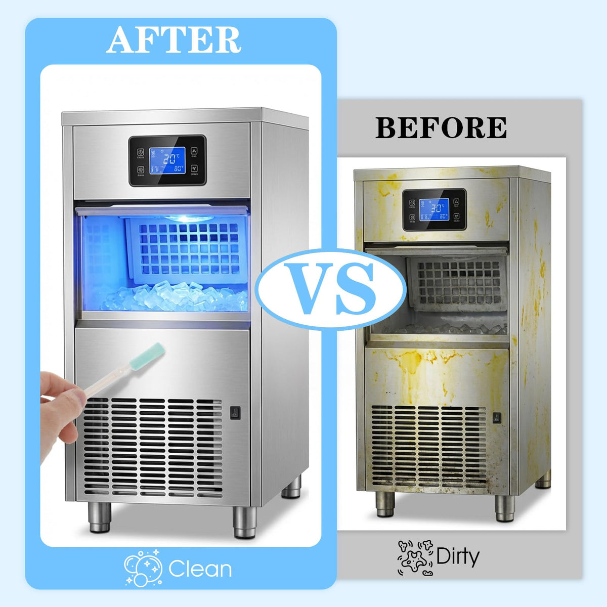10PCS Ice Machine Cleaner Brush Sets, Small Cleaning Brush, Cleaning Brushes Small Spaces, Scouring Pads, Nylon Brushes, Sponge Brush, for Confined Spaces, Straws, and The Interior of Ice Makers.