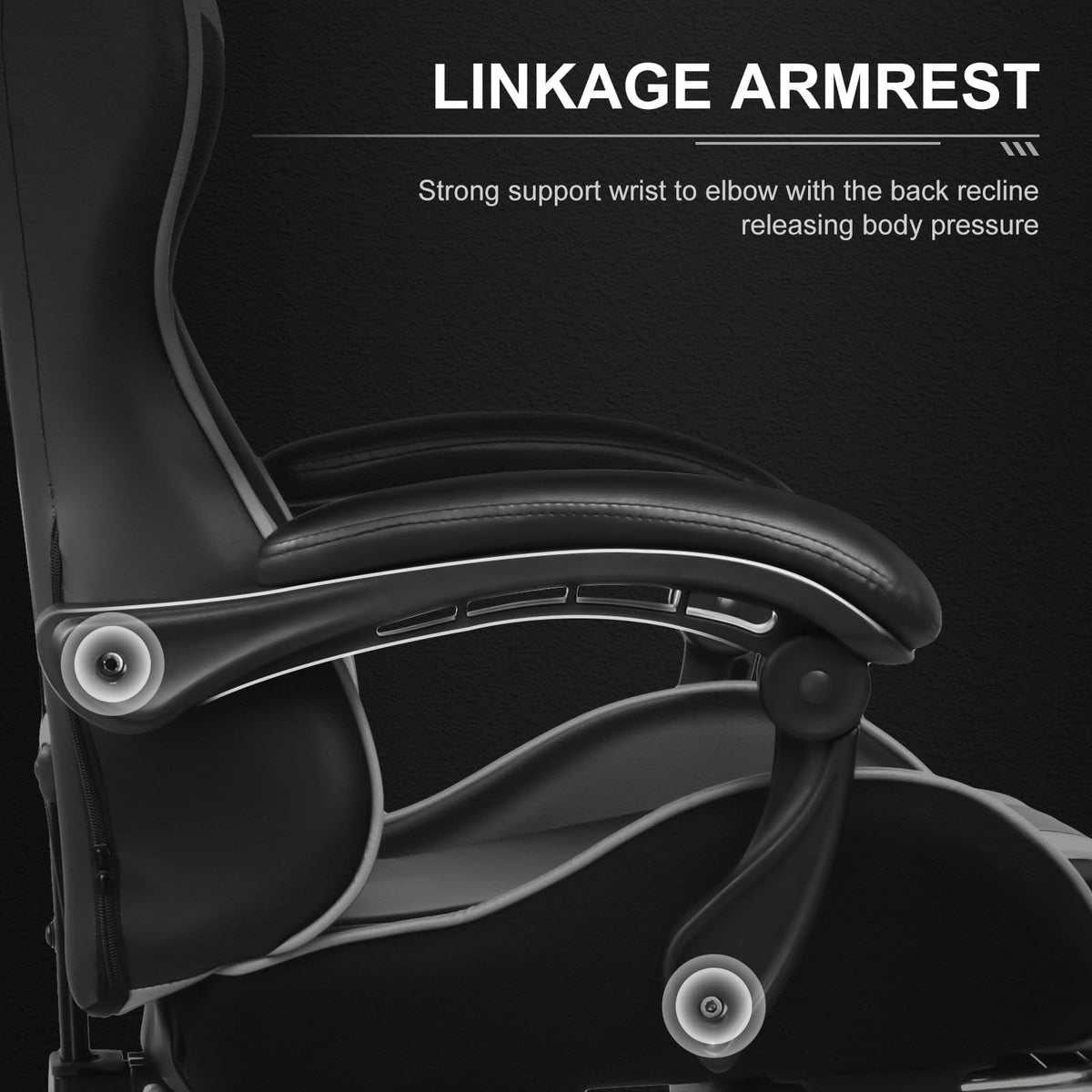 GTPLAYER Gaming Chair, Computer Chair with Footrest and Lumbar Support, Height Adjustable Game Chair with 360°-Swivel Seat and Headrest and for Office or Gaming (Pearl White)