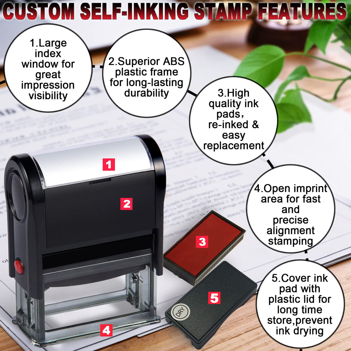 Bertiveny Self Inking Approved and Denied Stamps Set Office Self Inking Approved Denied by Stamp with Date for Business Supplies Approve Stamp Denied Stamps with Date and Signature