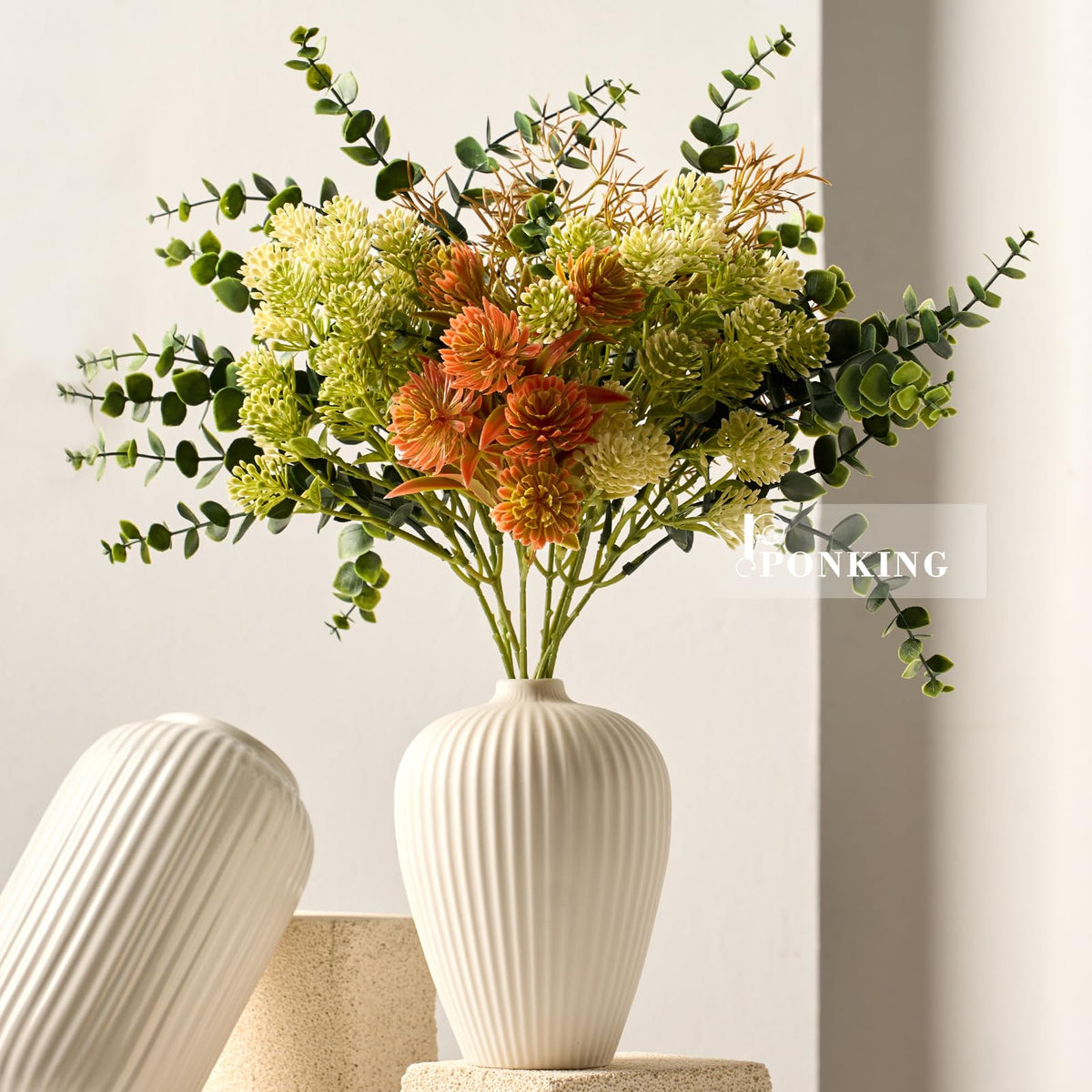 Eucalyptus Stems Artificial Eucalyptus Leaves Branches 12 Bundles Greenery Fake Plants for Home Office Flowers Bouquet Centerpiece Wedding Decoration, Christmas Decor, DIY Gift Box Embellishment
