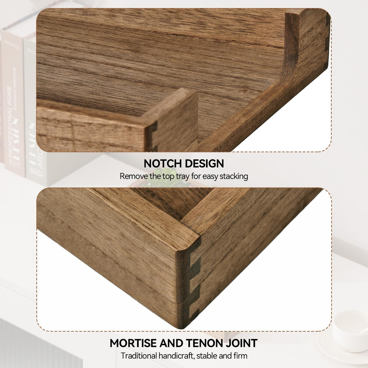 Kirigen Wood Letter-Size Tray Single-Tier(TP-DBR)- Wooden Tones Collection Front-Load Documents Tray for Office Desktop Organizer - Desk Magazine, File, Folder, Paper Holder Drak Brown