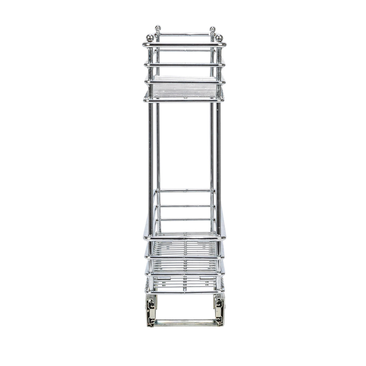 Household Essentials Chrome 2-Tier Sliding Cabinet Organizer, 5"