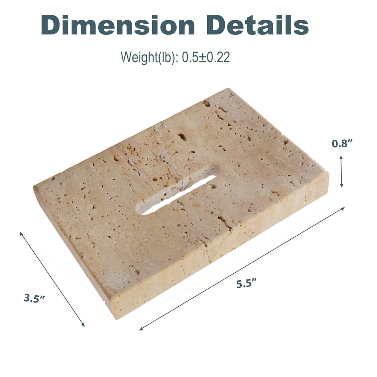 LMHOUS Natural Travertine Marble Soap Dish - Beige Brown Stone Soap Holder for Shower, Bathroom, Kitchen Sink Sponge & Jewelry Ring Tray