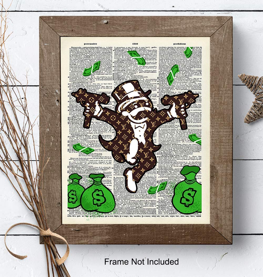 Fashion Urban Street Art Graffiti Wall Art Print Cool Upcycled Dictionary Poster for Home Decor - Room Decorations for Dorm, Office, Teens Bedroom - 8x10 Unframed Photo