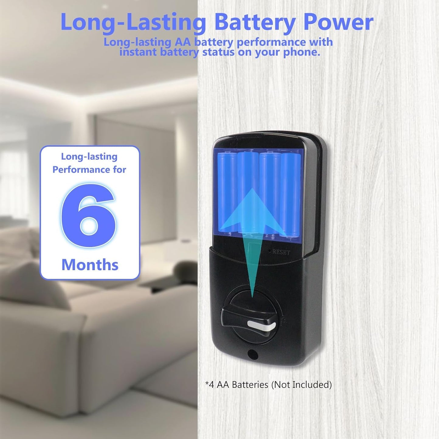 UMIK UMIKSMART 4 in 1 Fingerprint Smart Door Lock, Keyless Entry Door Lock with Fingerprint and Touchscreen Keypad, Tuya App Control, Auto Lock, Easy Install for Home, Apartment, Office