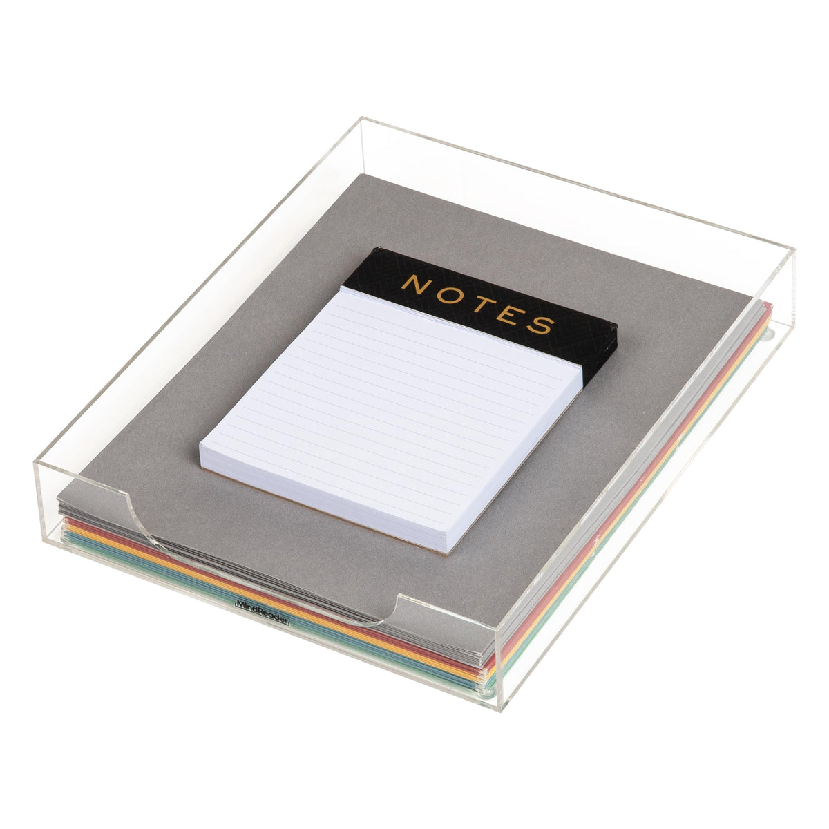 Mind Reader Paper Tray, Desktop Organizer, File Storage, Modern, Office, Acrylic, Clear