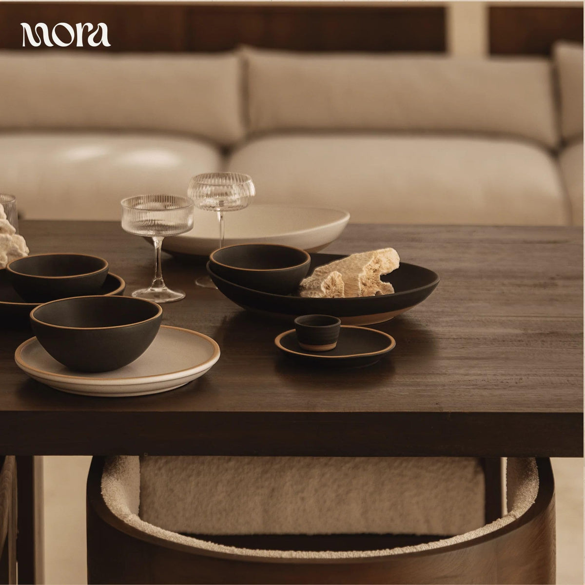 Mora Nano Ramekins Set of 4, 2oz Ceramic Pottery Sauce Cups - Microwave, Oven and Dishwasher Safe - Liquorice
