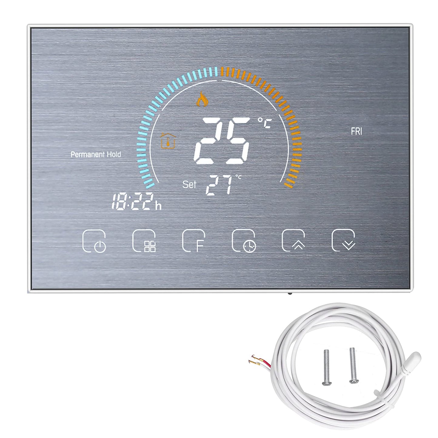 Home Thermostat, 4.8In Large Color Backlight Smart Thermostat for Office for Villa