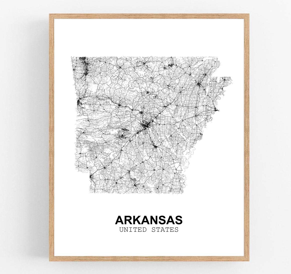 Eleville 11X14 Unframed Arkansas United States Country View Abstract Road Modern Map Art Print Poster Wall Office Home Decor Minimalist Line Art Hometown Housewarming wgn163