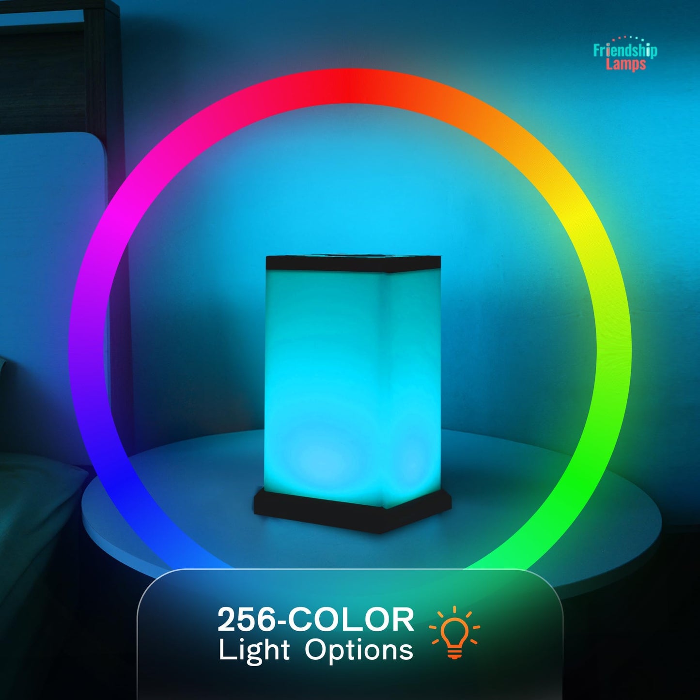 Friendship Lamp® by Filimin Modern - Best Friend Lamps Wi-Fi Touch Lamp LED Light for Long-Distance, Connection, Relationship, Friendship, Gifts, Love, 200+ Colors, App Setup - Set of 2