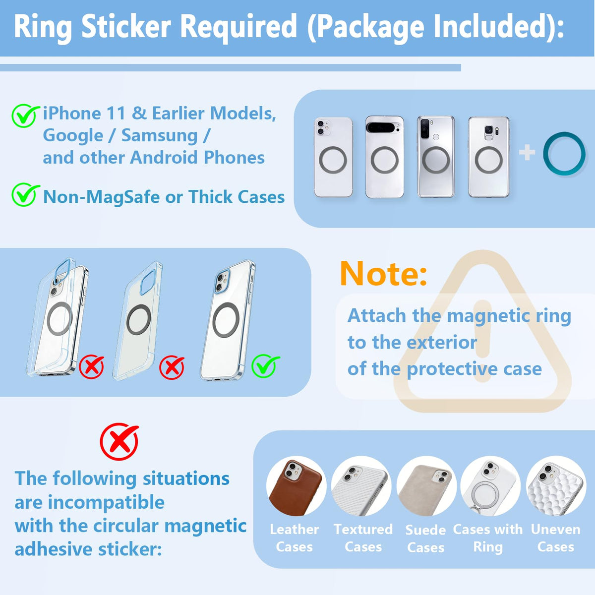 SAMPUSS Magnetic Phone Holders for Your Car, Upgraded Vacuum Car Phone Holder, 360° Rotation Cell Phone Car Mount Suction Phone Mount for Magsafe Car Mount for Car Kitchen Gym Travel for All Phone