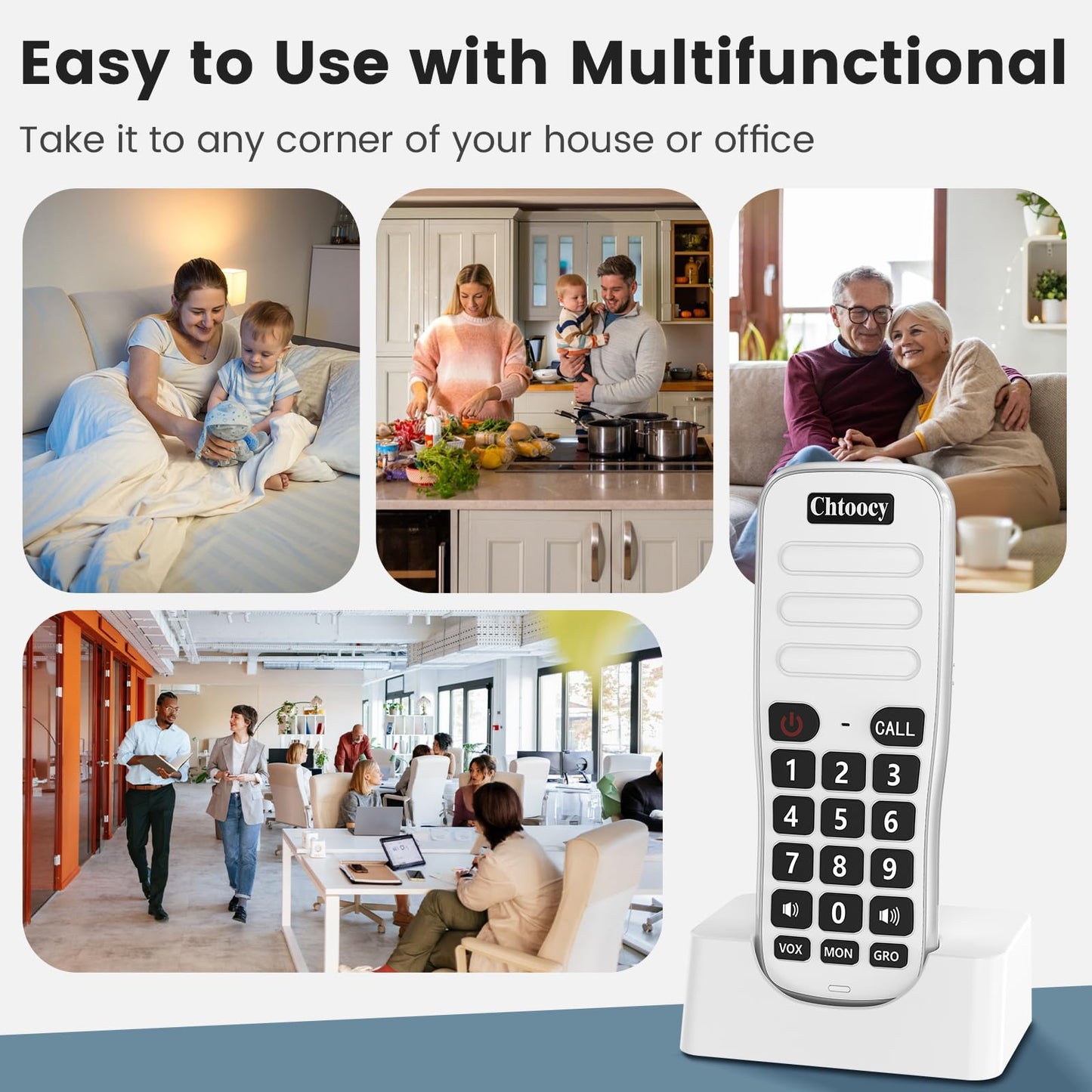Intercoms Wireless for Home, 1 Mile Long Range for House Business Office, Handheld Room to Room Communication System, Rechargeable Loud & Clear 10-Channel Anti-Interference Intercom System