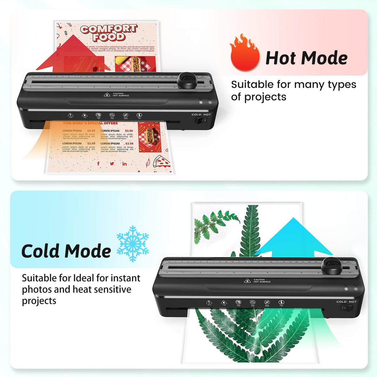 Laminator Machine 9 Inch Laminating Machine - A4 Cold Thermal Laminator Machine with Laminating Sheets, 8.5 x11 Personal Laminators for Teachers 90s Warm up, A4/A5/A6 Laminators for School Home