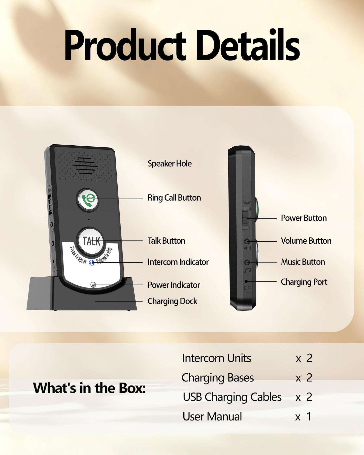 Nexytrix Intercoms Wireless for Home, Long Range Wireless Intercom System for Room to Room Communication, 2 Way Voice Intercom for Elderly, Seniors, and Kids