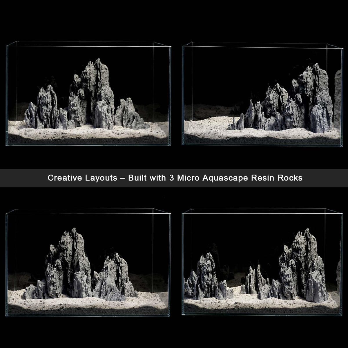 FZONE Aquarium Rocks Aquascaping, Micro Resin Seiryu Rock for Aquascaping
