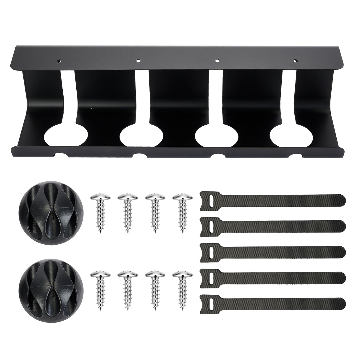 Desktop Metal Cable Management Tray 40x10x11cm - Multipurpose, Movable, No-Assembly Organizer - Modern Minimalist for Office Desks (Black)