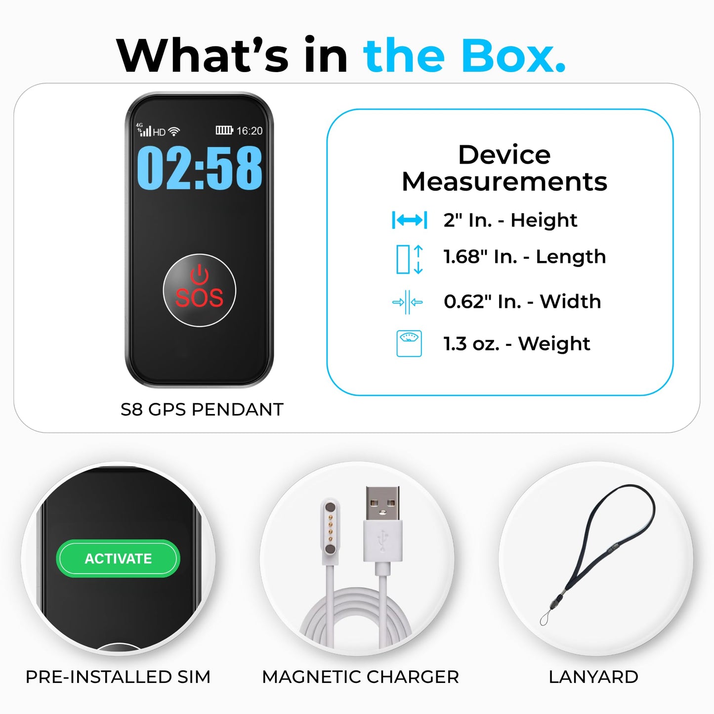 SecuLife New 2026 Fall Alert Device, Medical Alert Pendant with for Seniors, SOS Call, GPS Tracking – Wearable Emergency Necklace for Elderly, Waterproof, 2-Way Calling, Panic Button