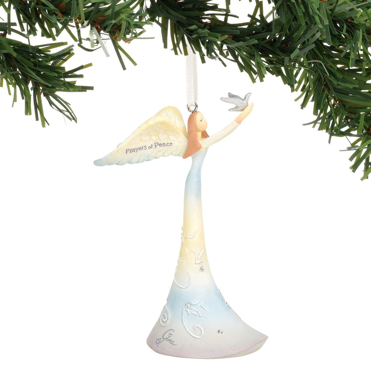 Enesco Peace by Piece Prayers Angel Hanging Ornament, 4.45", Multicolor