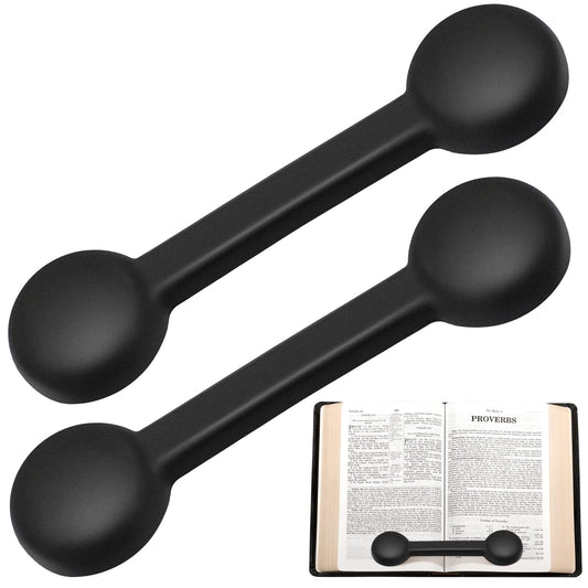 2 Pieces Weighted Bookmarks Book Weight Page Holder Rubber Book Weight Bookmark Portable Weighted Rubber Page Holder for Adults Reading(Black)