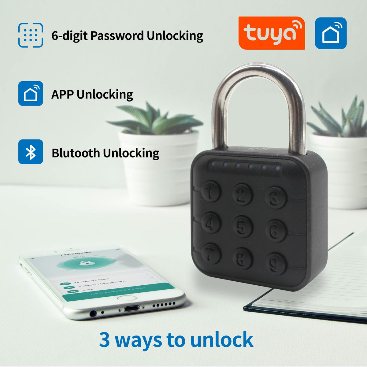 HIFAM High-Security 6 Digit Combination Padlock: IP67 Rated, Corrosion-Resistant Zinc Alloy, Anti-Corrosion, for Gym/School/Travel, Privacy Safe, Supports