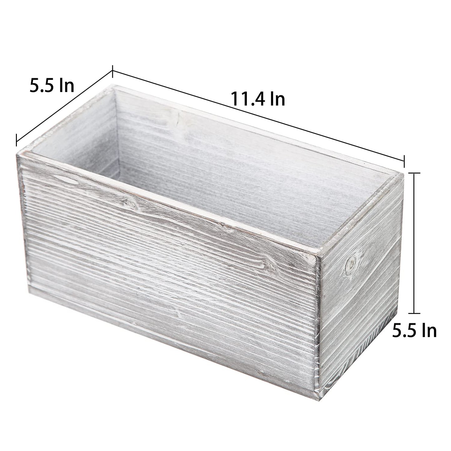 ExoLiry Rustic Gray Wood Mail Box Storage Holder File Organizer Tabletop Wooden Basket Letter Script Design Envelope Folder Decorative Container Desktop Home Office Entryway Bedroom Living Room