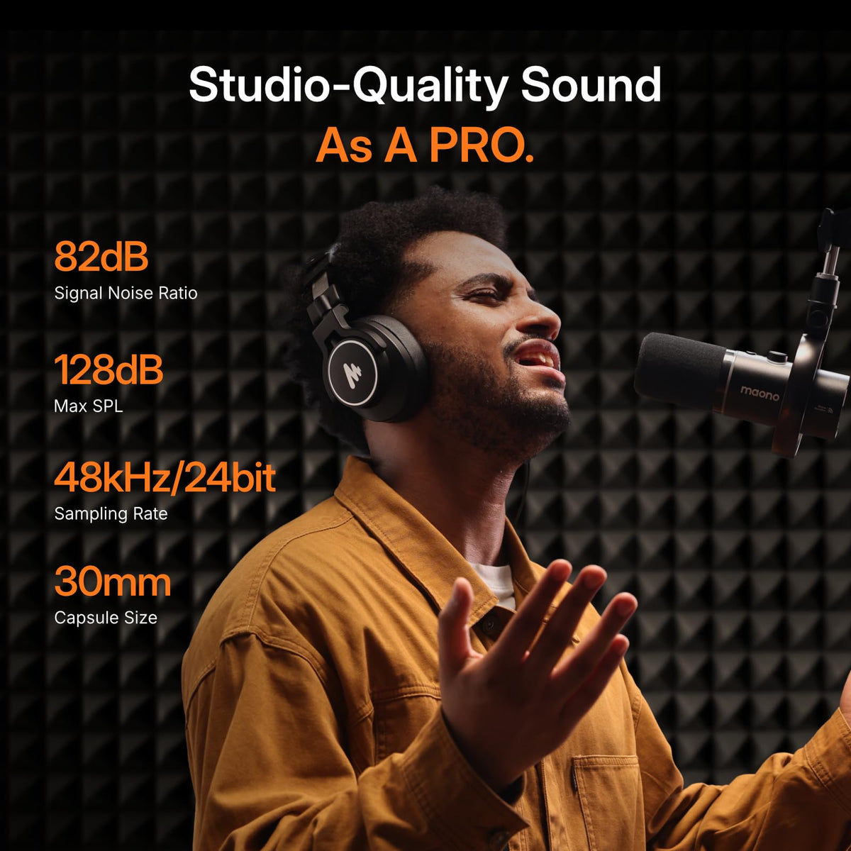 MAONO PD200W Hybrid Wireless Podcast Equipment Bundle for 2, XLR USB Dynamic Microphone Kit with 2 Desktop Stand, Software, Noise Cancellation, for Co-hosted podcast, Vocal Recording, Content Creation