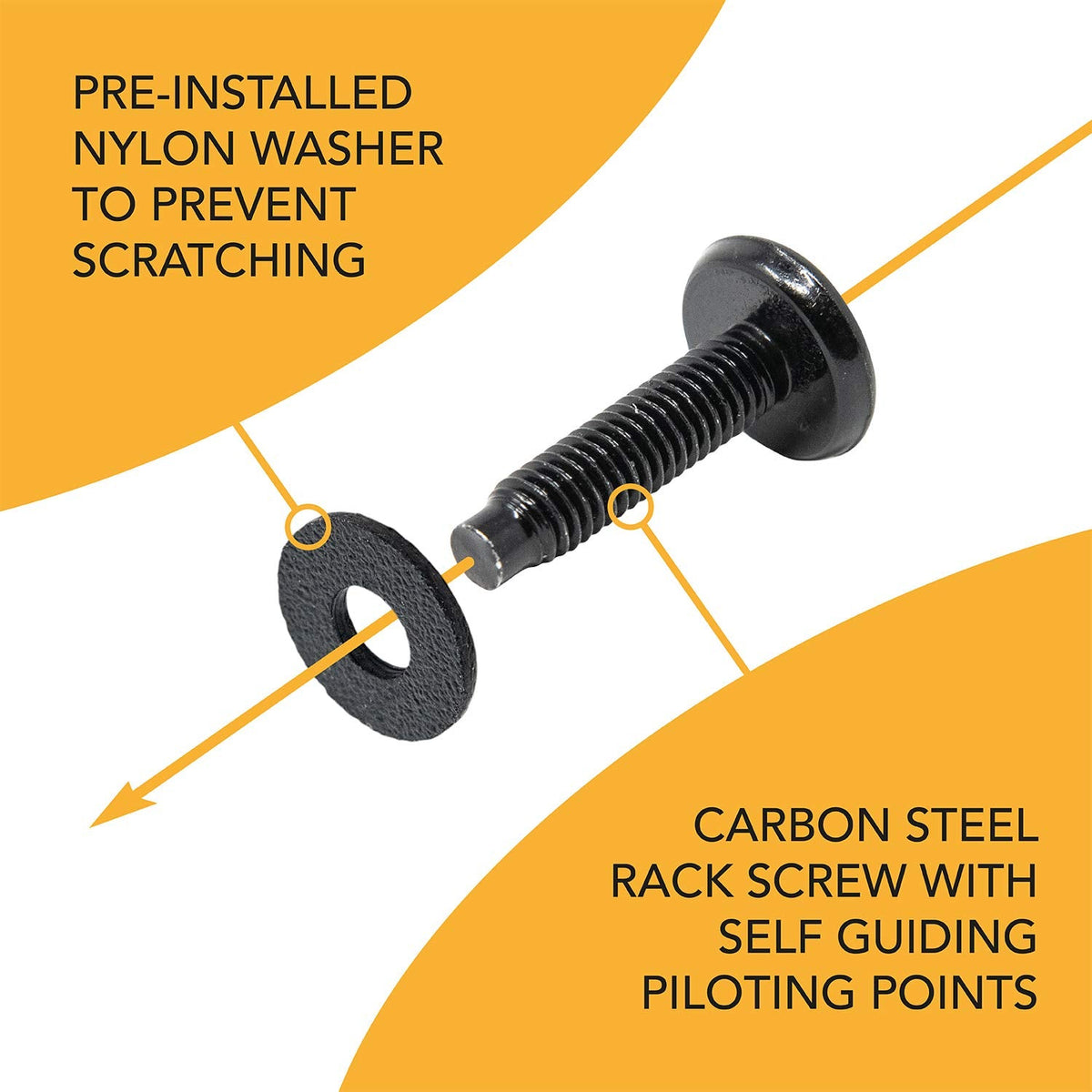 10-32 Rack Screws 50-Pack - Versatile Server Rack Accessories for Network Cabinets, Audio Mounts, Studs and Recording Studio Includes Nylon Washers. Perfect for Rackmounts