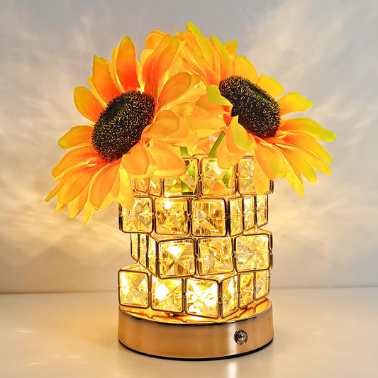 Komothala Sunflower Gifts for Women, 4000mAh Rechargeable Flower Lamp with 3-Color Stepless Dimming, Touch Control Cordless Table Lamp Night-Light for Home Decor,Unique Birthday Gifts for Women